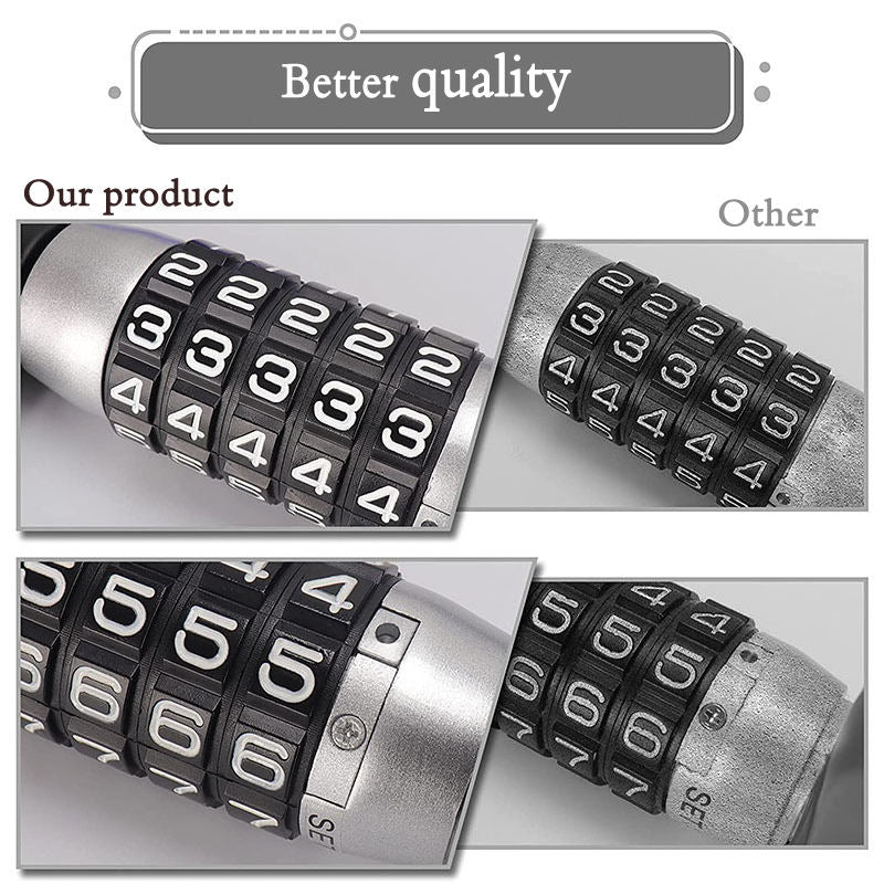 Tecfino Auto steering wheel Anti-theft password lock, New 5 Digit Combination lock for car Truck safety steering wheel lock