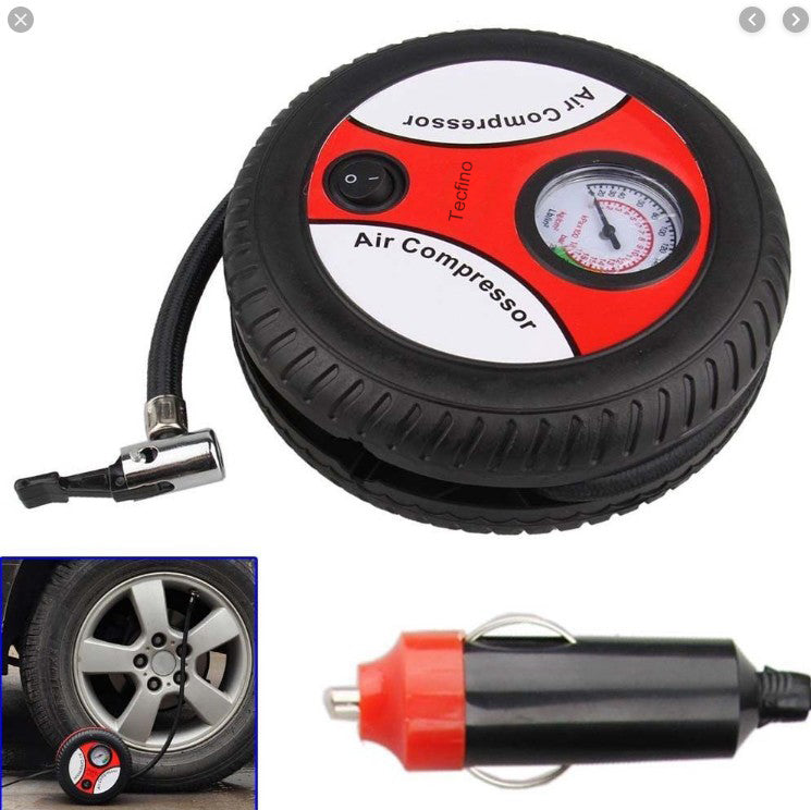 Tecfino The shape like tire/Round and black electric inflator/car air pump