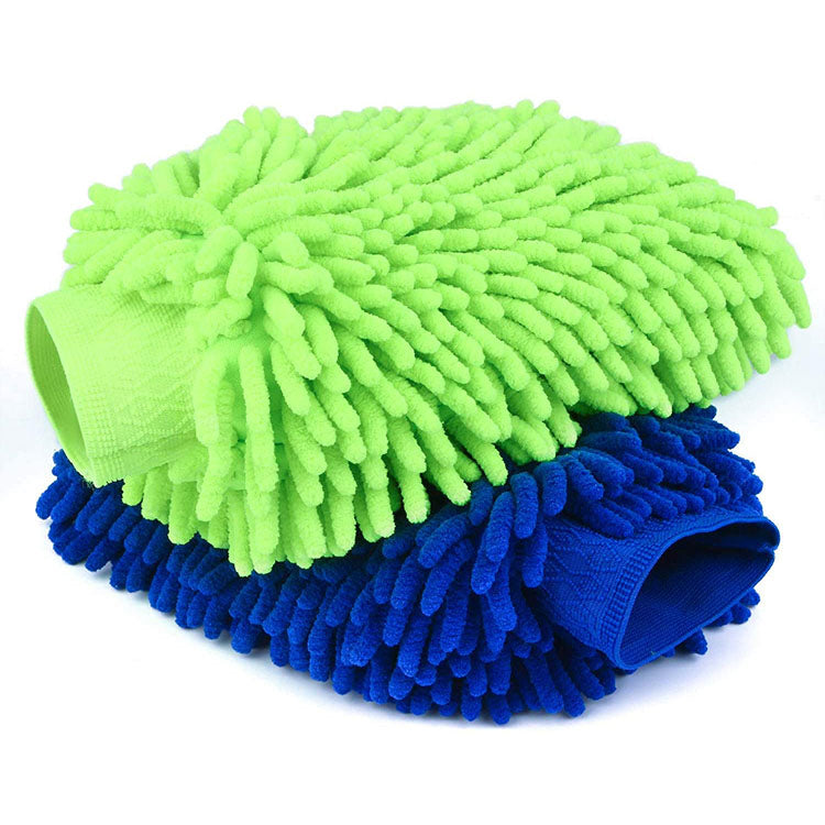 Tecfino Large Size Premium Chenille Microfiber Wash Mitt for Car Cleaning Mitts Tools and Reusable Wash Mitt