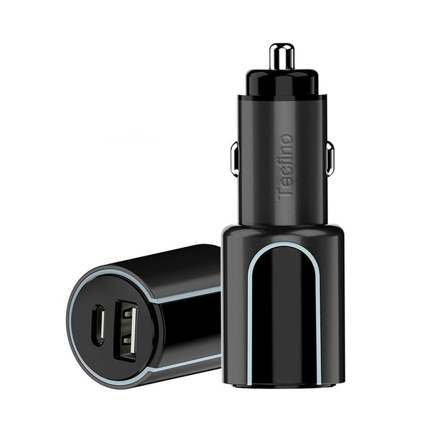 Tecfino 12V 24V Car Phone Adapter 18W Quick Charging Pd Mobile Car Charger