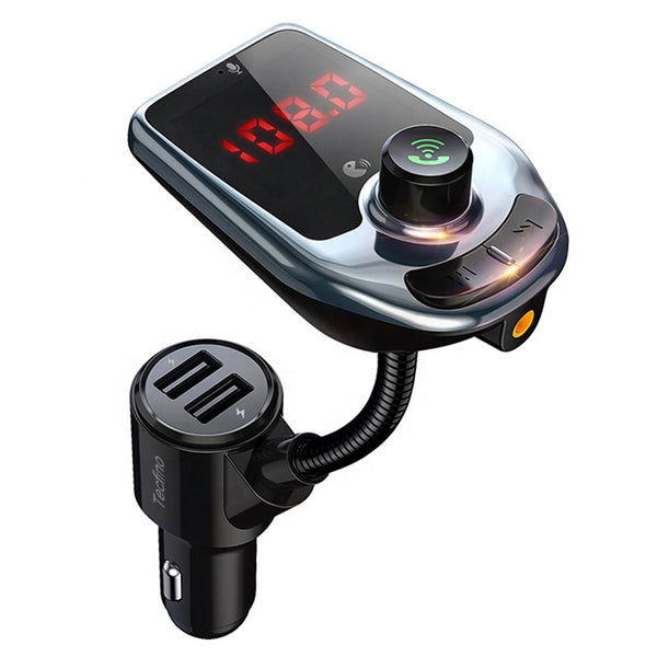 Tecfino Hot selling dual usb charging wireless ble car charger phone Mp3 player with intelligent display