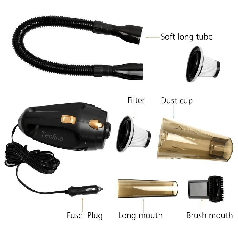 Tecfino Portable strong suction vacuum cleaner for car