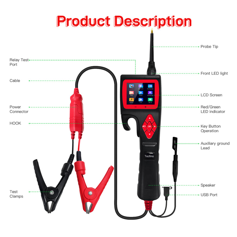 Tecfino Probe Diagnose Vehicle Electrical Circuit testing