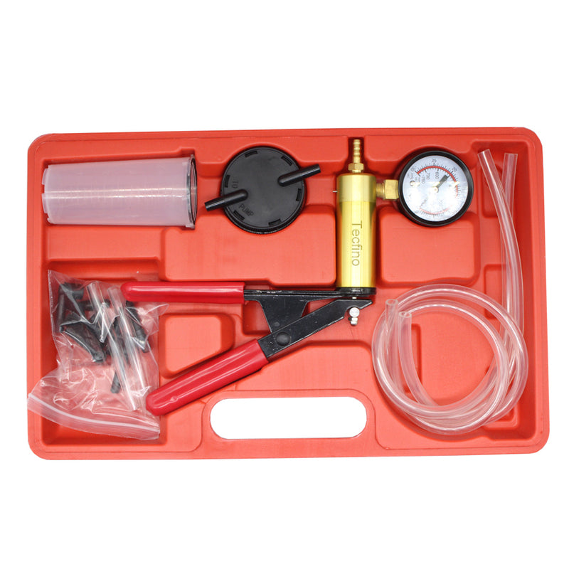 Tecfino Hand Held Vacuum Pressure Pistol Pump Tester Brake Bleeder Kit for Oil Change