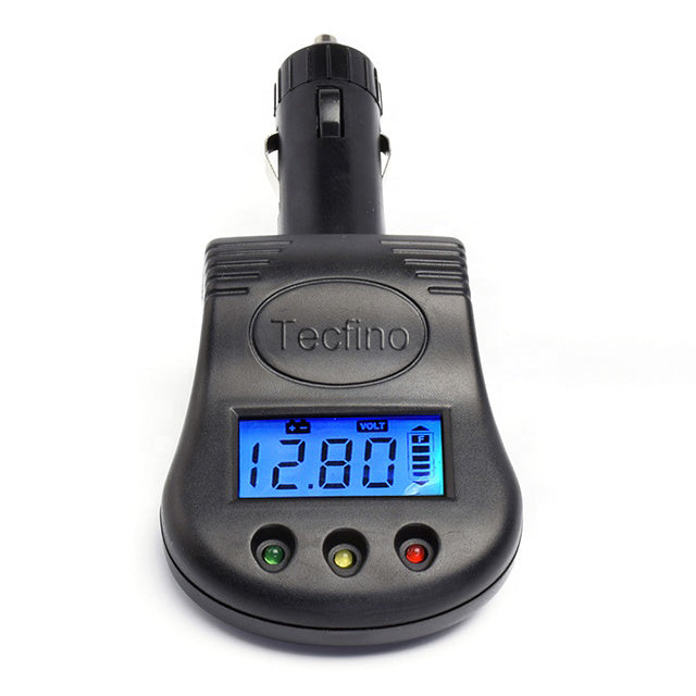 Tecfino Car battery capacity tester LCD display voltage meter, battery monitor