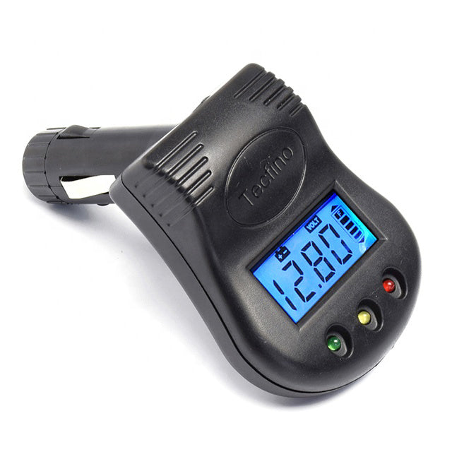 Tecfino Car battery capacity tester LCD display voltage meter, battery monitor