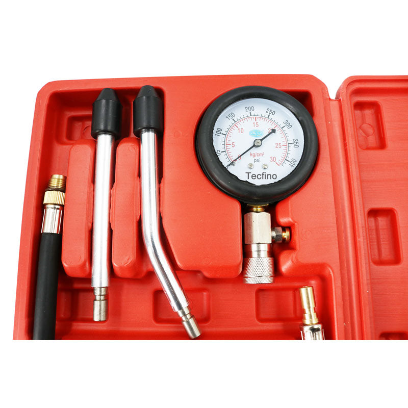 Tecfino 8pcs Automotivo tester Automotive Engine testing Gauge Tool Car Cylinder Compression pressure test Tool Kit