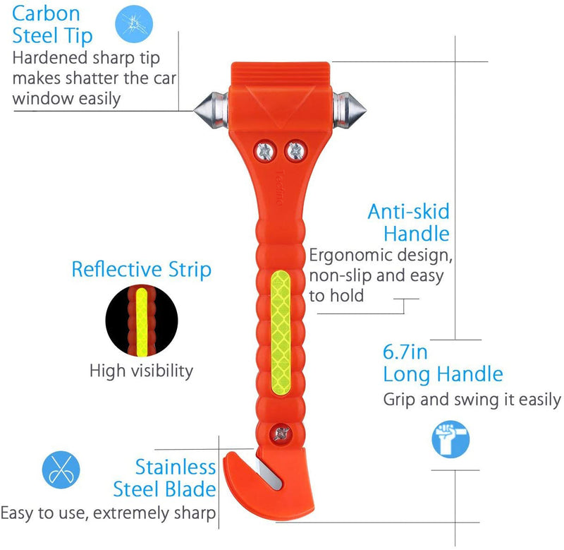 Tecfino Emergency tool car bus glass breaker safety hammer