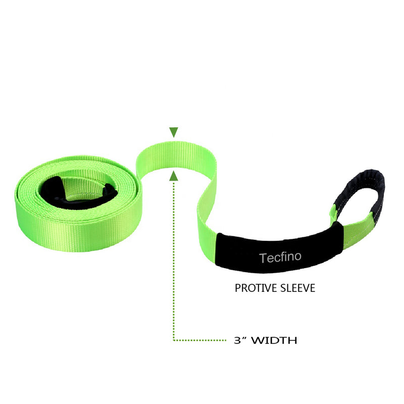 Tecfino Heavy duty polyester towing straps Emergency Off Road Towing Rope tow straps